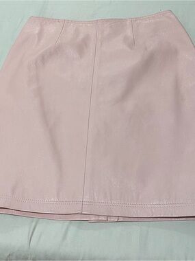 Vintage NETO Pink Leather Mini Skirt -Made in Canada Y2K Barbiecore